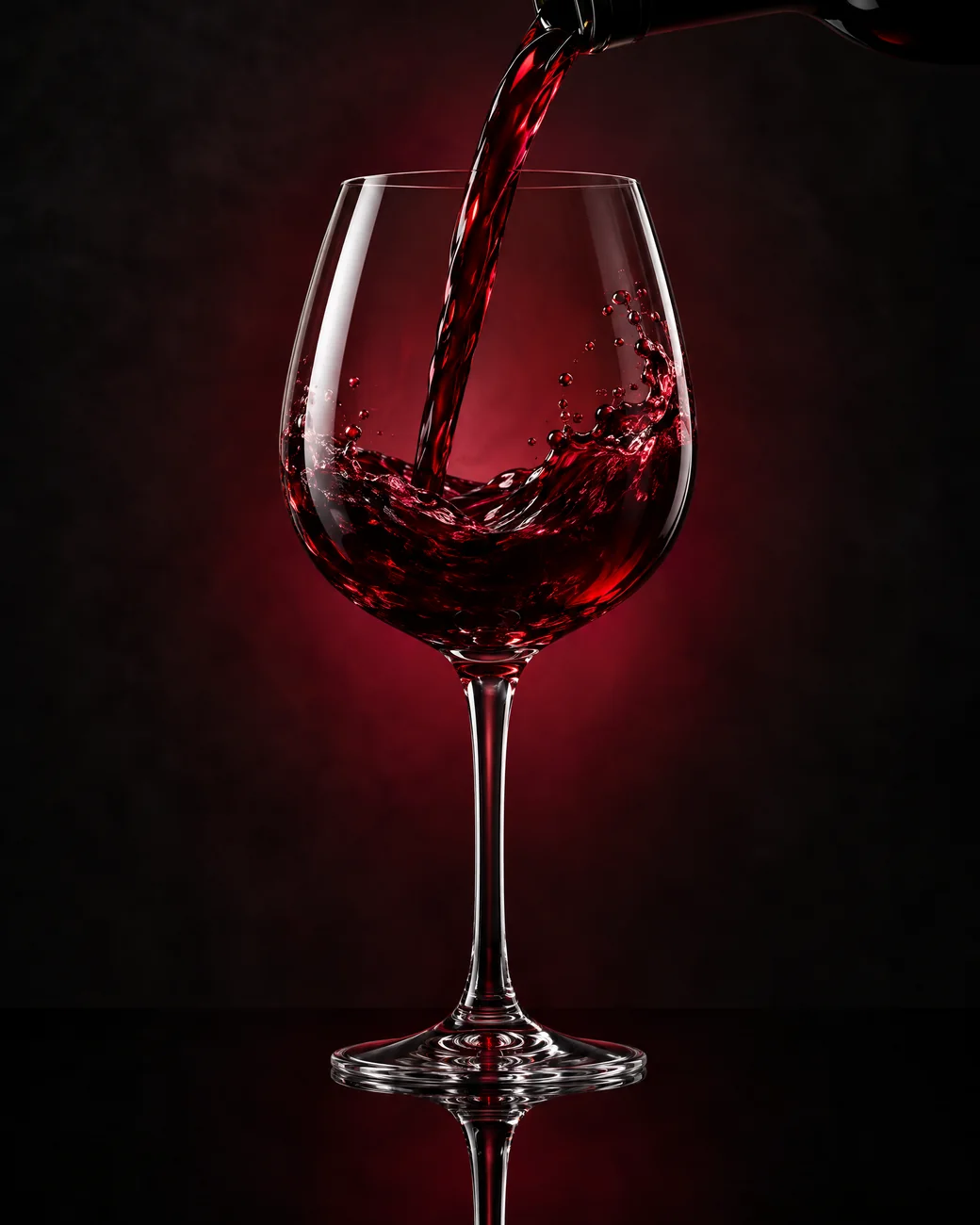 Cuvée Noctis being poured into a crystal glass